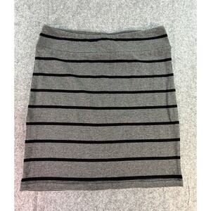 Xhilaration Women's Striped‎ Knit Skirt Gray Black Size S